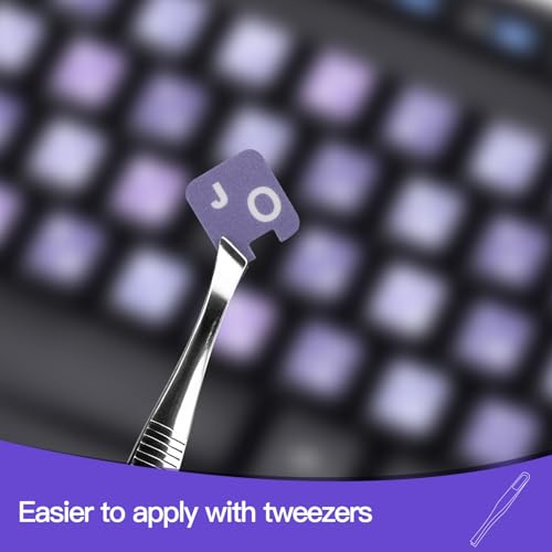 2PCS Russian Keyboard Stickers, Cyrillic Keyboard Replacement Letter Stickers with Purple Background and White Lettering for PC, Notebook, Laptop, Desktop Computer - color: Russian-purple/White
