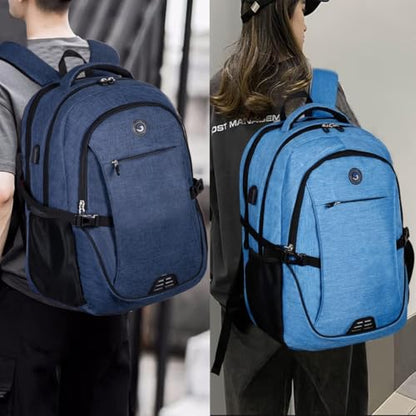 SHRRADOO Travel Laptop Backpack for Men Women, 17 Inch College Computer Bag | Anti Theft Backpack with Combination Lock, Carry On Flight Approved, Fit 17 Inch Laptop, Computer College Bag, Work Daypack - color: Royal Blue