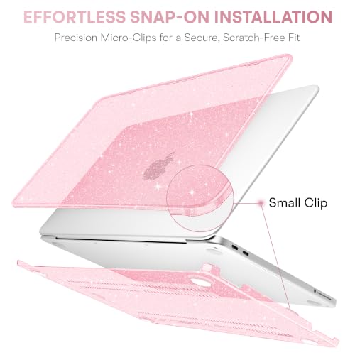 May Chen Compatible with MacBook Neo 13 inch Case 2026 Model A3404, Plastic Hard Shell,Keyboard Cover,Screen Protector,Dust Plug, for MacBook Neo 13" with A18 Pro Chip, Glitter Pink - color: Glitter Pink