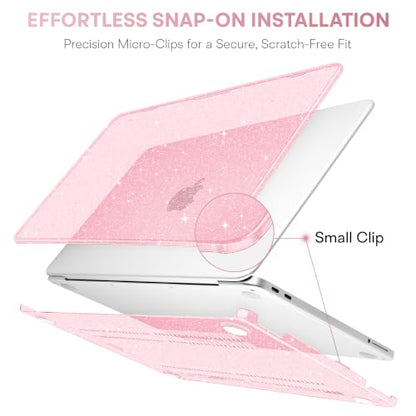May Chen Compatible with MacBook Neo 13 inch Case 2026 Model A3404, Plastic Hard Shell,Keyboard Cover,Screen Protector,Dust Plug, for MacBook Neo 13" with A18 Pro Chip, Glitter Pink - color: Glitter Pink