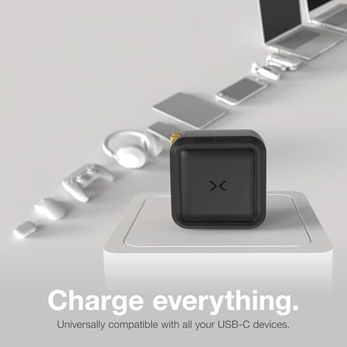 NOCO XGrid X65 65W USB-C GaN Wall Charger Block with Power Delivery | Dual USB-C Port, PD 3.0, QC 4.0+ & PPS Fast Charging, Foldable Compact Design, Charges All USB-C Devices, UL Certified