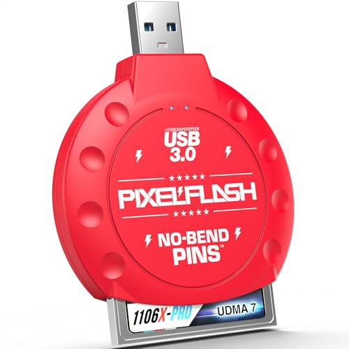 CF Card Reader (Red) - Compact Flash Memory Card Adapter with USB 3.0, 5GB/s File Transfer, No-Bend Pins, Supports UDMA-7, Anti-Slip & Anti-Scratch, Compatible with Most Brands & OS - color: Red, style: CF Classic