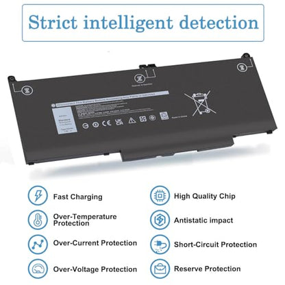 60Wh MXV9V Battery Replacement for Dell Latitude 7400 5300 5310 7300 | Latitude 5300/5310 2-in-1, Inspiron 7300/7306 2-in-1 Black Series P96G P97G P99G P100G 5VC2M 829MX 0829MX 7.6V - size: 9.3*4*0.25inch MXV9V