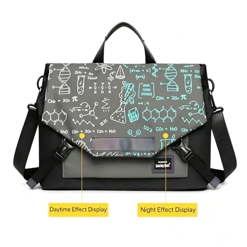 Multifunctional laptop bag, 13.3-16 inch waterproof laptop bag, casual crossbody shoulder handbag for men and women - color: Black-gray Equation