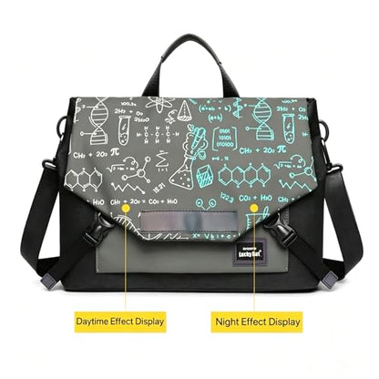 Multifunctional laptop bag, 13.3-16 inch waterproof laptop bag, casual crossbody shoulder handbag for men and women - color: Black-gray Equation