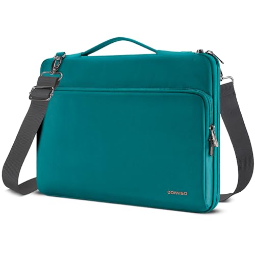 DOMISO 15.6 inch Laptop Case Sleeve Protective Cover Compatible with MacBook Pro 16 M4 M3 M2/Pro Max,15.6-16 inch HP Dell ASUS Lenovo Chromebook,Waterproof Computer Bag with Shoulder Strap,Turquoise - color: Turquoise, size: 15.6 inch