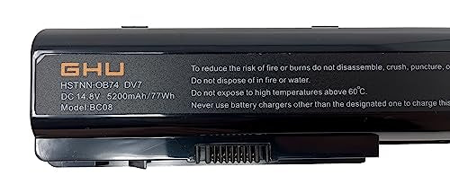 GHU New Battery 77 WH Replacement 480385-001 486766-001 GA08 HSTNN-OB75 464058-251 464059-121 464059-141 516355-001 516916-001 HSTNN-C50C HSTNN-DB74