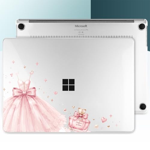 Batianda Topographic Princess Bow for Microsoft Surface Laptop 15 inch | Fits Surface Laptop for Business 8th Edition 2026 & Surface Laptop 7 15" 2024, 4-in-1 Bundle, Slim Hard Shell, Precision Fit - color: Princess Bow