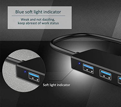 USB Hub 4 Port, VIENON USB 3.0 Hub USB Splitter for Laptop, USB Port Extender USB A Hub for PC, Desktop, Xbox, PS4, Flash Drive, Printer, Keyboard, Mouse, HDD, Plug and Play - size: 1FT