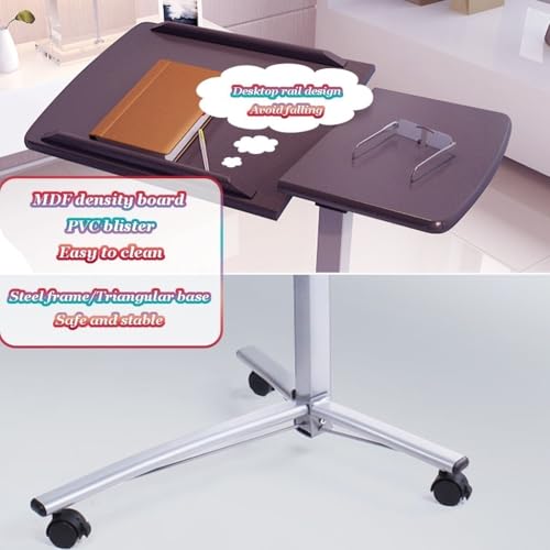Adjustable Height Standing Table, Removable Lifting Laptop Desk, Movable Sofa Side Table, Angle Adjustable Desk/Easy to Install(Black) - color: Black