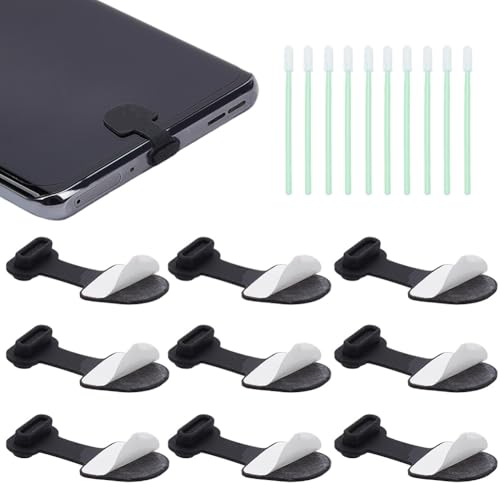 SUNNYCLUE 1 Box 10Pcs Usb C Dust Plugs Charging Port Covers with Detachable Adhesive Silicone Anti Lost Dust Plug Charging Port Protector for Mobile Phone Earphones Laptops E-Book Accesories Women Men - color: Black