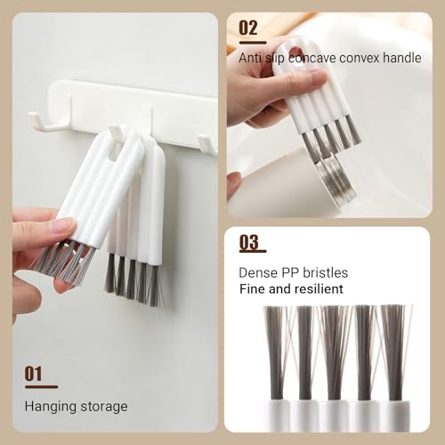 Keyboard Cleaning Brush Tool with Bendable Cup Cover, Flexible Dust Remover for Keyboards, Laptops, Office and Home, White