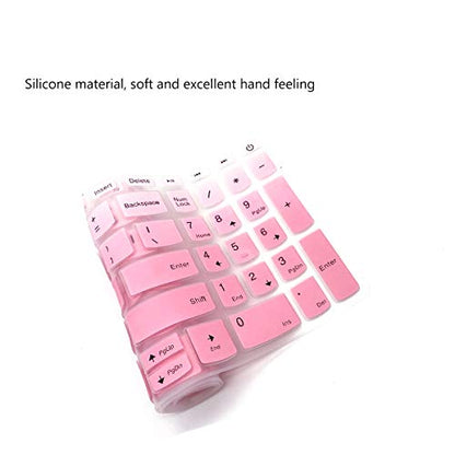 2 Pack Keyboard Cover for Lenovo IdeaPad 3 15.6'' 17.3'', Yoga C740 C940 15.6, IdeaPad L340 S340 320 330 330s 520 720s 130 S145 15.6, IdeaPad 320 330 17.3/ThinkBook 15 Keyboard Skin - color: OmbrePink+Clear