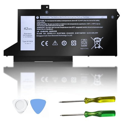 WY9DX 42wh Laptop Battery Replacement for Dell Latitude 5420 5520, | Precision 3560 Series, WY9DX RJ40G 01K2CF 005R42 075X16 P137G P104F 0M3KCN 0WK3F1 P104F001 P137G001 11.4V 3500mAh 3-Cells - size: 8.5 * 3.9 * 0.2 Inch WY9DX