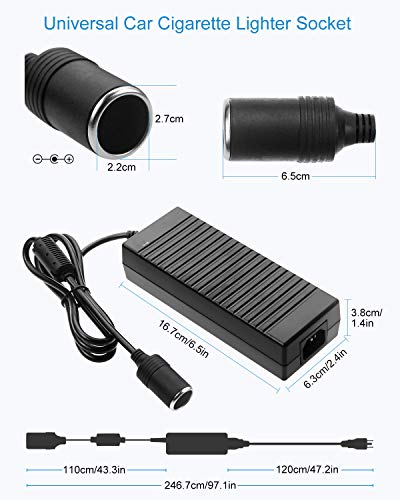 ALITOVE AC to DC Converter 110V to 12V 10A 120W Power Supply Car Cigarette Lighter Adapter to Wall Plug AC to DC Adapter for Car Vacuum Cleaner Inflator Refrigerator Cooler and Other Car Devices - size: 10A(120W)