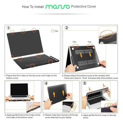 MOSISO Compatible with MacBook Pro 16 inch Case M5 M4 M3 M2 M1 2026-2021 | A3429 A3428 A3403 A3186 A2991 A2780 A2485, Protective Hard Shell Case&Keyboard Cover&Screen Film&Pouch, Black - color: Black