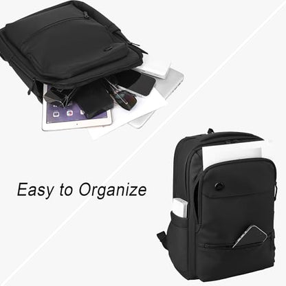 Laptop Backpack for Men Business Work Backpack with USB Charging Port Water-resistant Computer Bag for Mens Fit 15.6 Inch(Grey)