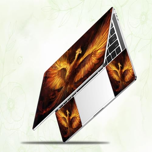 Laptop Skin Sticker Decal, Universal Reusable Vinyl Laptop Cover for 12" 13" 13.3" 14" 15" 15.4" 15.6" Notebook PC, Waterproof Scratch-Resistant with 2 Wrist Pads, Easy to Apply & Remove,Cool Phoenix - color: Cool Phoenix