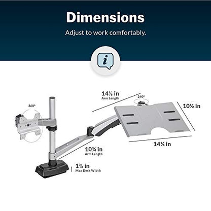 Vari Monitor Arm & Laptop Stand – Silver - style: Monitor Arm & Laptop Stand