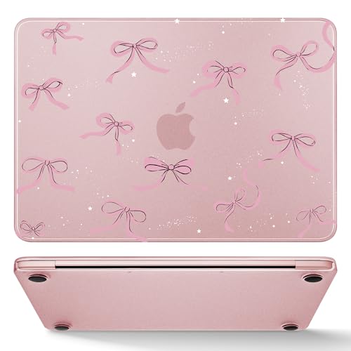 May Chen for MacBook Neo Case 13 inch 2026 | 100% Match Official Color | Pattern Printing, Anti-Crack & Scratch & Fingerprint | Protective Hard Shell Cases Laptop Model A3404 - Pink Bow - color: Pink bow