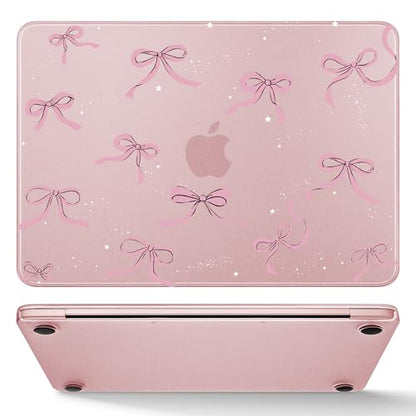 May Chen for MacBook Neo Case 13 inch 2026 | 100% Match Official Color | Pattern Printing, Anti-Crack & Scratch & Fingerprint | Protective Hard Shell Cases Laptop Model A3404 - Pink Bow - color: Pink bow