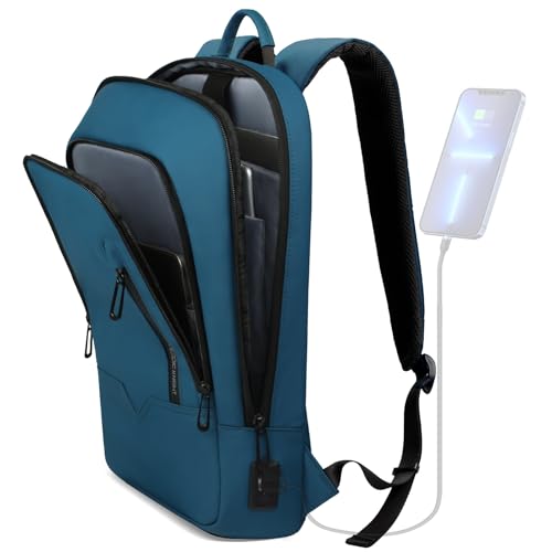 hk Backpack for Men Business Slim Laptop Bag | Anti Theft Travel Backpacks 15.6 Inch Laptop Water Resistant Computer Bag for Work Office College, Blue