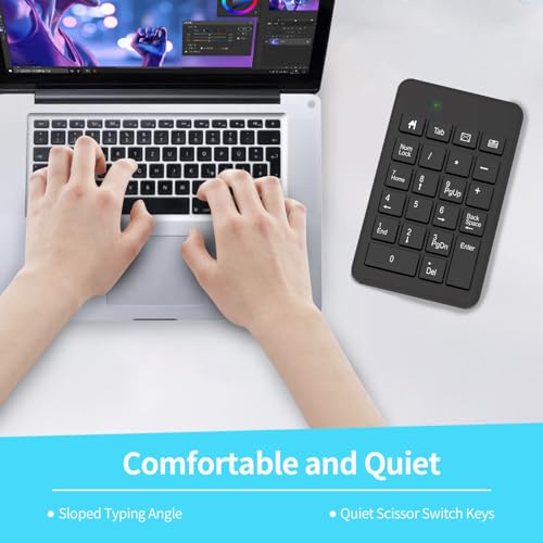 Wireless Number Pad with Battery, Enhanced Efficiency with 23 Keys Numeric Keypad Upgraded Version of 10 key USB Keyboard Financial Accounting Numpad for Laptop, PC, Notebook, Desktop,Surface Pro - style: 2.4GWireless