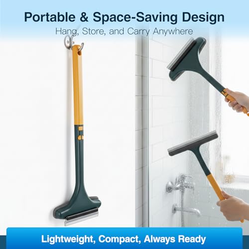 Window Mesh Screen Cleaner Brush 2 in 1 Double Sided Cleaning Tool Kit Outdoor Squeegee Washer for Glass Scrubber Multifunctional Wet & Dry Long Limpiador De Ventanas De Vidrio Scraper