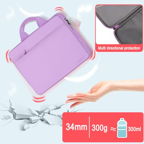 Hseok Laptop Case 13.3-14 inch Sleeve, TSA Computer Handbag Water-Resistant and Shockproof Bag Compatible with MacBook Pro/Neo 14", Mac Air/Pro 13.3" and 13"-14" Notebooks Chromebooks,Purple - color: Purple