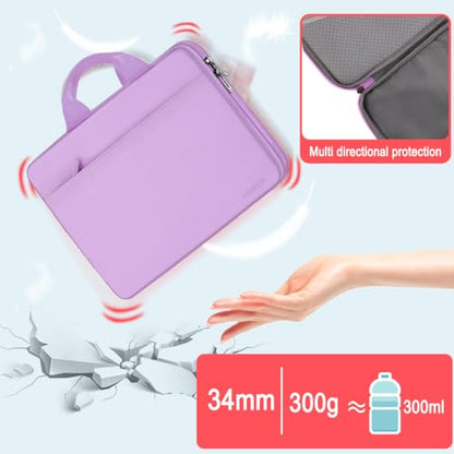 Hseok Laptop Case 13.3-14 inch Sleeve, TSA Computer Handbag Water-Resistant and Shockproof Bag Compatible with MacBook Pro/Neo 14", Mac Air/Pro 13.3" and 13"-14" Notebooks Chromebooks,Purple - color: Purple