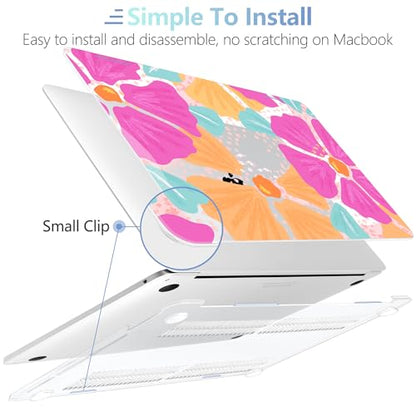 MEEgoodo for M2 MacBook Pro 13 inch Case 2022 2021 2020,Crystal Cover Fit Model A2338 M2/M1 A2251 A2289,Clear Case for 13.3-inch Laptop,Hard Shell for MacBook Pro M2, Hand-Drawn Blossom - color: Hand-Drawn Blossom