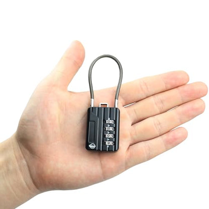 4 Digit Cable Combination Locks 4.7 inches Cable for School Gym Locker,Helmet,Filing Cabinets,Toolbox,Luggage Suitcase,knapsack,Cable 3mm Diameter,Black(2 Pack) - size: 12cm(4.7in)Cable Black