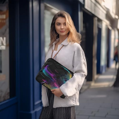 Neon Human Black 15-16 Inch Quilted Laptop Sleeve Case Soft Notebook Protector Bag Computer Carrying Case - color: Neon Human Black, size: Large