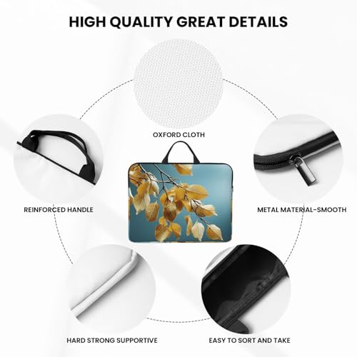 14 inch Laptop Sleeve with Handle Shockproof Laptop Bag Waterproof Computer Cover Bag Birch Leaves Briefcase
