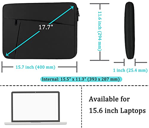 Laptop Case Sleeve 15.6 inch, Shockproof Protective Computer Carrying Cover | Laptop Sleeve with Front Pocket, Durable Briefcase Handbags Computer Bag for 15.6 inch HP, Dell, Acer, Asus, Notebook - color: Black, size: 15.6 inch