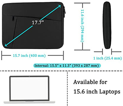 Laptop Case Sleeve 15.6 inch, Shockproof Protective Computer Carrying Cover | Laptop Sleeve with Front Pocket, Durable Briefcase Handbags Computer Bag for 15.6 inch HP, Dell, Acer, Asus, Notebook - color: Black, size: 15.6 inch