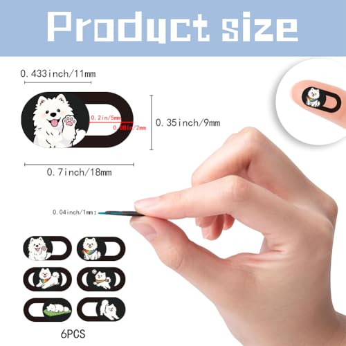 6Pcs 6 Styles Dog Camera Cover Slide Cute Laptop Accessories 0.04 Inch Ultra Thin Phone Computer Webcam Cover Slide Dog Camera Privacy Blocker for Laptop Desktop Computer Notebook Mini PC - color: Dog-1