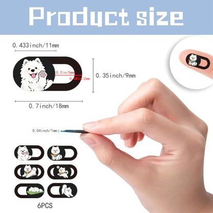 6Pcs 6 Styles Dog Camera Cover Slide Cute Laptop Accessories 0.04 Inch Ultra Thin Phone Computer Webcam Cover Slide Dog Camera Privacy Blocker for Laptop Desktop Computer Notebook Mini PC - color: Dog-1