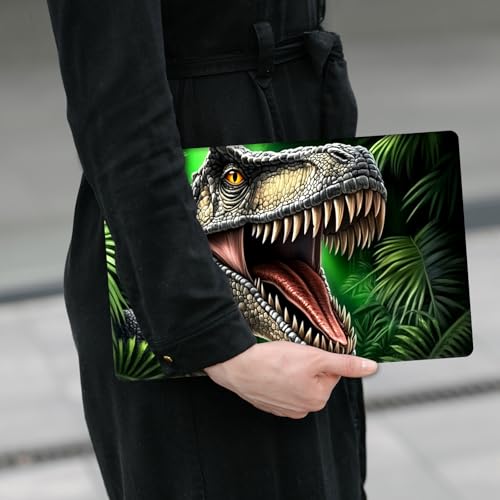 Laptop Skin Sticker Decal 12" 13" 13.3" 14" 15" 15.6",Waterproof Scratch Resistant Vinyl,Reusable Easy to Apply,for MacBook HP Dell Notebooks Netbooks Laptop,2 Wrist Pads,Dinosaur Green Forest - color: Dinosaur Green Forest