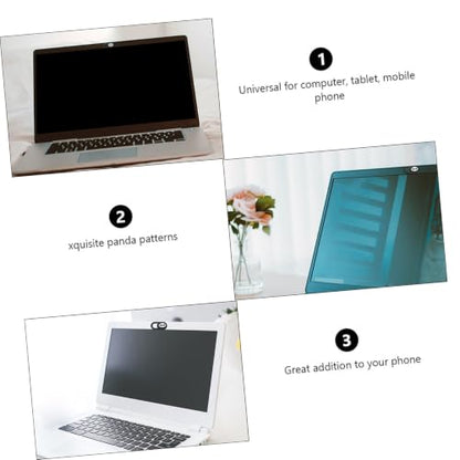 6 Pieces Webcam Cover with Sliding Mechanism for Laptop and Tablet, Cartoon Sleeping Panda Privacy Protection, Ultra-Thin Web Camera Cover for Computer and Desktop Use