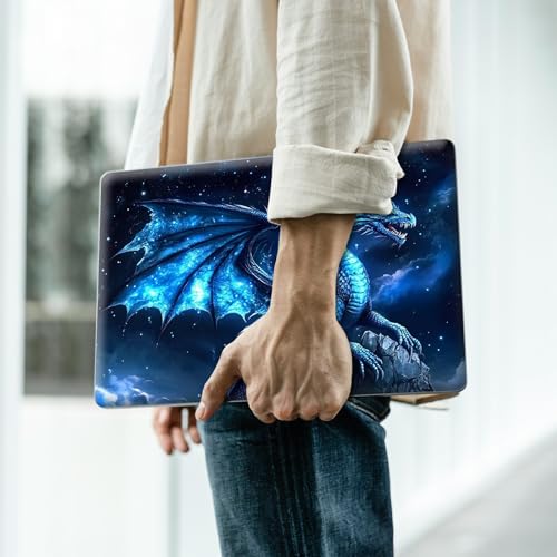 Reusable Universal Laptop Skin Sticker, Cut to Fit for 11.6–15.6 Inch Laptops, Waterproof Protective Film, No-Residue - Night Sky Blue Dragon - color: Night Sky Blue Dragon