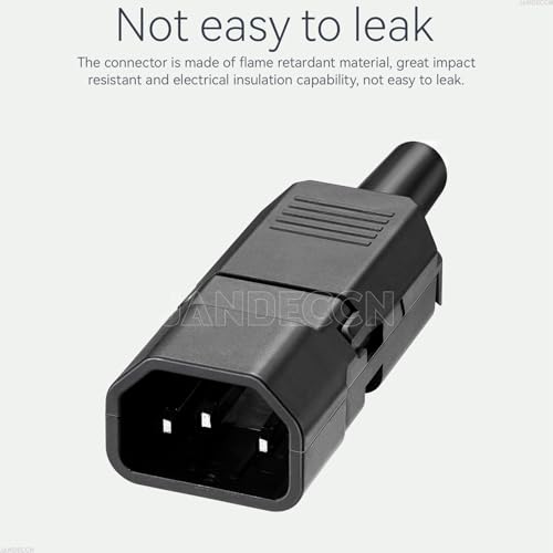 2Pack 3 Pin Terminal Quick Connectors, 10A 250V IEC320 C14 Male Inline Power Plug Adapter Socket Connector - style: C14 Male