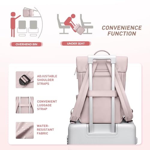 Women Laptop Backpack Computer Backpacks Carry On Waterproof backpack Fits 14Inch Notebook Travel Commute College (Dusty Pink) - color: Dusty Pink, size: 14 Inch