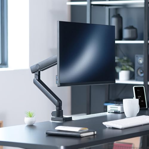 VIVO Premium Aluminum Full Motion Single Ultrawide Monitor Desk Mount Stand with Lift Engine Arm, Fits Screens up to 40 inches, STAND-V101BB - size: Single monitor, style: Standard
