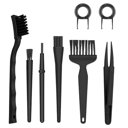8 PCS Keyboard Cleaning Brushes Kit, Small Portable Anti Static Electronic Dust Cleaning Brush for Computer PC Keyboard Laptop Motherboard Camera Small Space(Black, Set of 8)