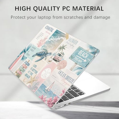 Compatible with MacBook Air 15 inch Case Sea Turtle Beach | M5 M4 M3 M2 2026-2023 Release A3448 A3241 A3114 A2941 | Cute Collage Protective Hard Shell Matte Cover for Mac Air 15.3 inch - color: Beach G, size: MacBook Air 15 inch