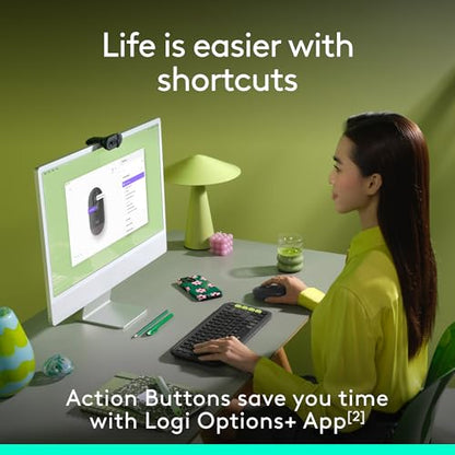 Logitech POP Mouse, Compact and Portable Wireless Bluetooth - Graphite | Compact, portable, programmable buttons, quiet clicks, easy-switch for up to 3 devices, laptop, tablet, PC - color: Graphite