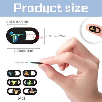 6Pcs 6 Styles Bird Cute Laptop Camera Cover Privacy Guard Accessories, 0.04 Inch Ultra Thin Webcam Cover Slide Protector Blocker for Desktop Computer Tablet Notebook Mini PC Office Use - color: Bird