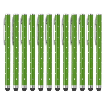 PATIKIL Stylus Pens for Touch Screens, 12 Pcs High Precision Universal Bling Stylus Crystal Metal Capacitive Pen for Touch Screen Devices Phone Tablets Laptop, Green - color: Green