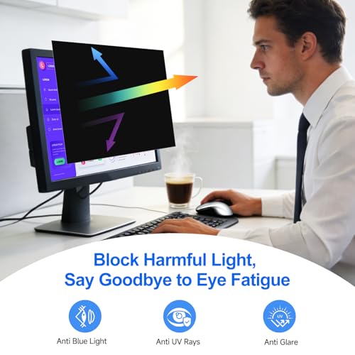 [2-Pack] Privacy Screen For Computer Monitor, 19-Inch 5:4 Aspect Ratio; Anti Spy/Bule Light/Glare And Eye Protection, 2 Install Ways Removable For Office, Airport, Cafe And Other Public Area; Diagonal 19 Inches, Width 14.84 Inches, Height 11.87 Inches - c